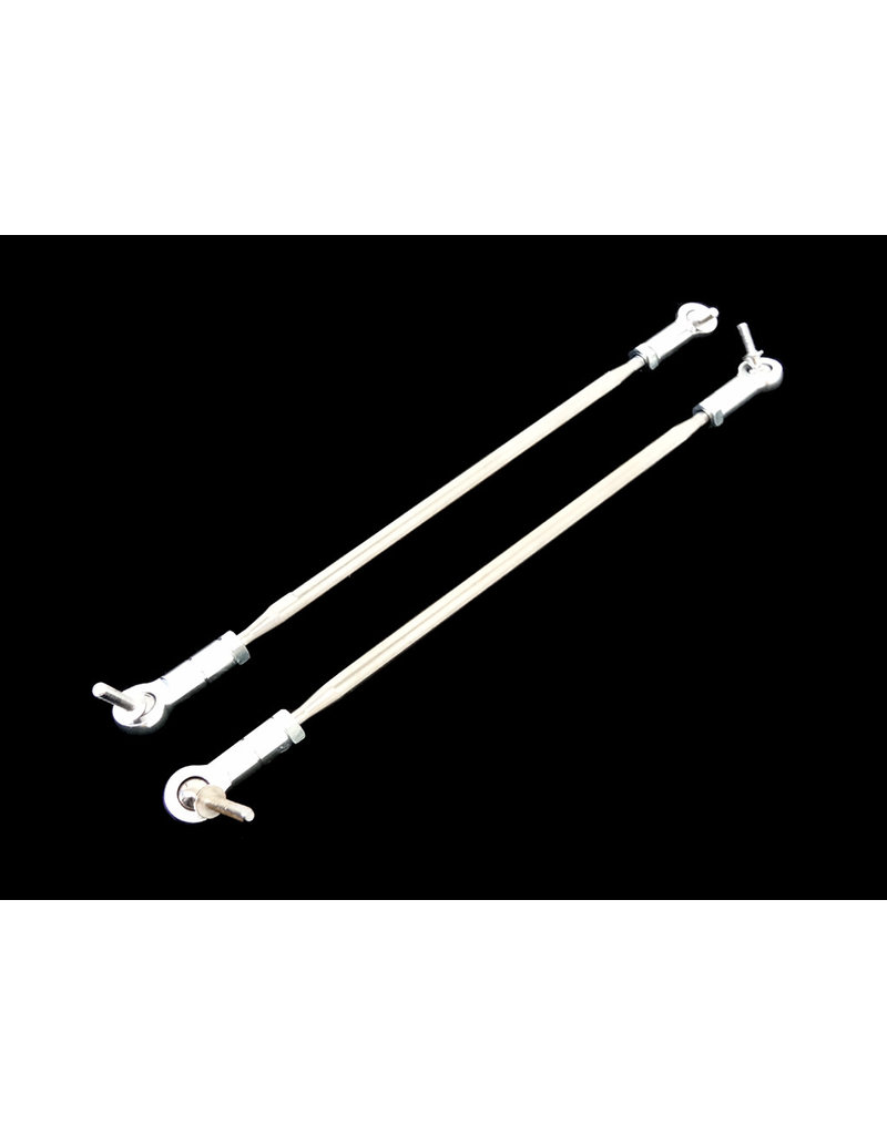 ROVAN RC RV8545102S MAX 5T TS CNC ALLOY/STEEL STEERING TURNBUCKLE LINKS, SILVER ALUMINUM ENDS SKU