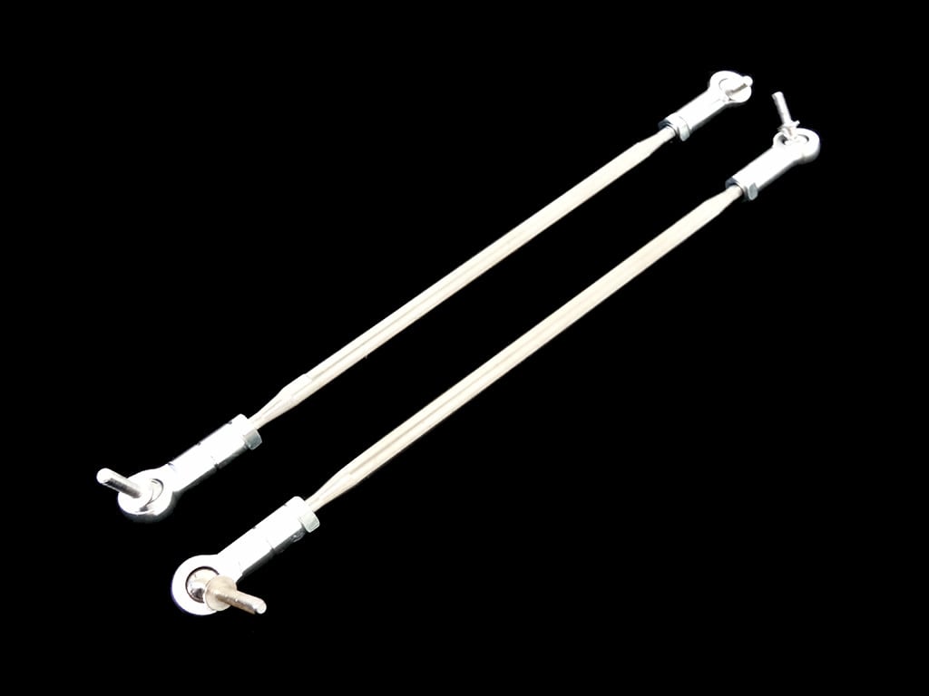 RV8545102S MAX 5T TS CNC ALLOY/STEEL STEERING TURNBUCKLE LINKS, SILVER ALUMINUM ENDS SKU