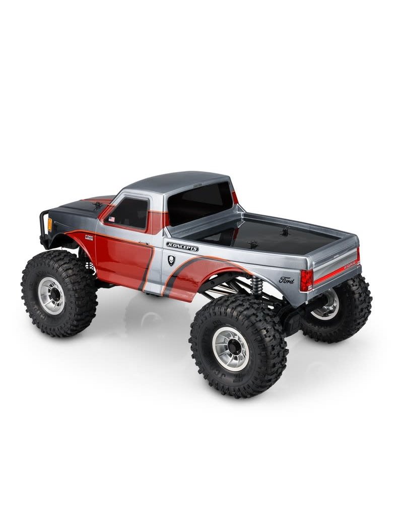 JCONCEPTS JCO0439 TUCKED 1989 FORD F-250 SCALE ROCK CRAWLER BODY (CLEAR) (12.3")