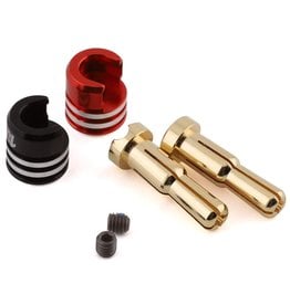 1UP RACING 1UP190437 HEATSINK BULLET PLUG GRIPS W/4-5MM BULLETS (BLACK AND RED)