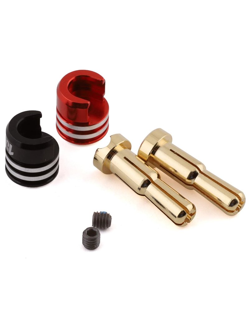1UP RACING 1UP190437 HEATSINK BULLET PLUG GRIPS W/4-5MM BULLETS (BLACK AND RED)