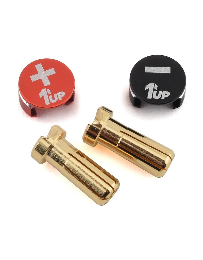 1UP RACING 1UP190432 1UP RACING LOWPRO BULLET PLUG GRIPS W/5MM BULLETS (BLACK/RED)