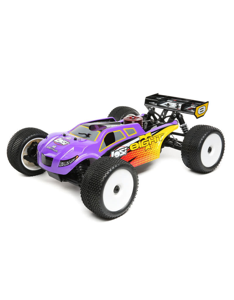 LOSI .LOS04011V2 1/8 8IGHT-T 4WD TRUGGY NITRO RTR, PURPLE/YELLOW