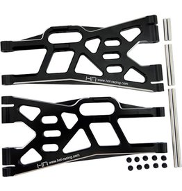 HOT RACING HRAXMX55X01 ALUMINUM FRONT LOWER ARM SET BLACK, FOR TRAXXAS X-MAXX