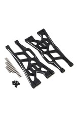 HOT RACING HRAXMX55X01 ALUMINUM FRONT LOWER ARM SET BLACK, FOR TRAXXAS X-MAXX