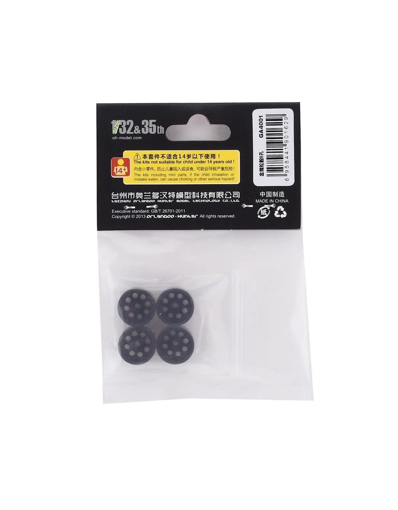 ORLANDOO HUNTERS OLHGA4001 ALUMINUM 8 HOLE WHEEL SET (BLACK) (4)