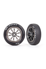 TRAXXAS TRA9474A TIRES AND WHEELS WELD SATIN BLACK FRONT