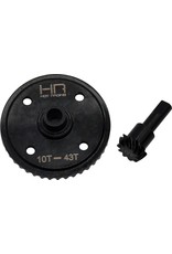 HOT RACING HRAAON9043 STEEL HELICAL CUT DIFFERENTIAL RING AND PINION GEAR (43T/10T) FOR ARRMA 6S