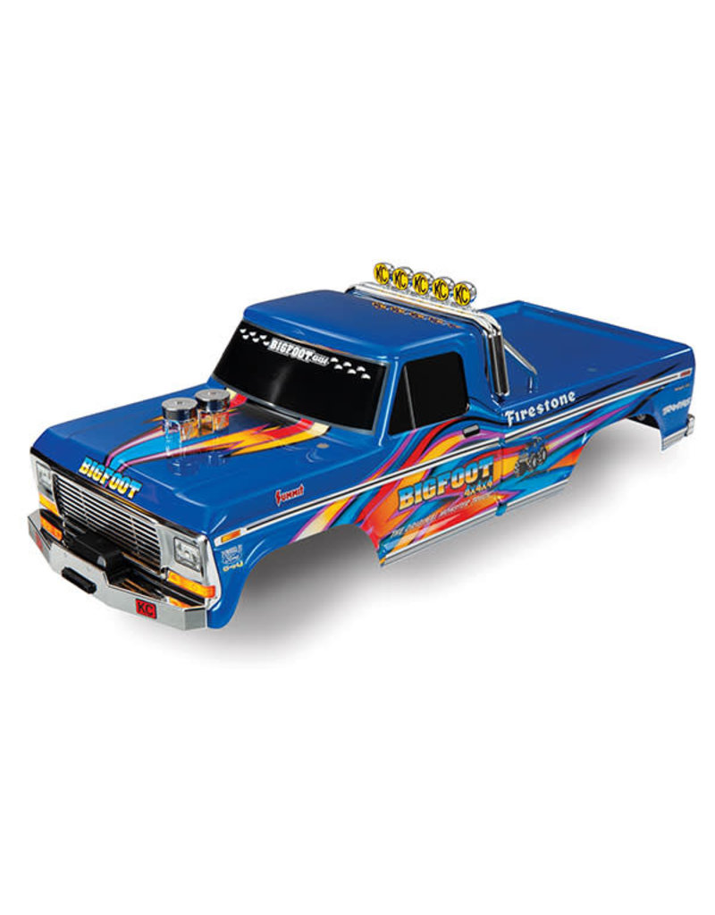 TRAXXAS TRA3661X BODY, BIGFOOT NO. 1, BLUE-X, OFFICIALLY LICENSED REPLICA (PAINTED, DECALS APPLIED)