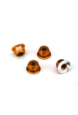 TRAXXAS TRA1745T NUTS, ALUMINUM FLANGED SERRATED 4MM ORANGE