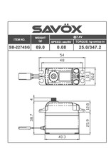 SAVOX SAVSB2274SG HIGH VOLTAGE BRUSHLESS DIGITAL SERVO 0.080/347.2 @ 7.4V