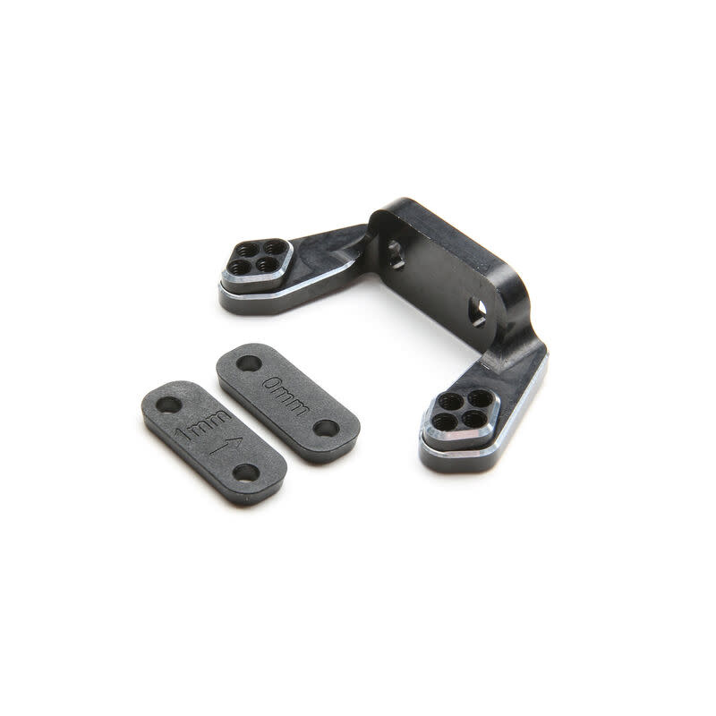 TLR334051 REAR CAMBER BLOCK, BLACK, W/INSERTS: 22 4.0