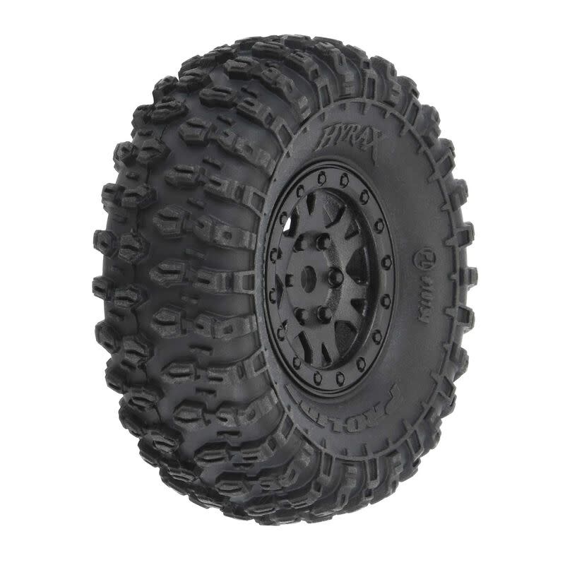 PRO1019410 - 1/24 Hyrax Front/Rear 1.0" Tires Mounted 7mm Black Impulse