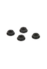 TLR TLR336003 M4 ALUMINUM SERRATED NUTS, LOW PROFILE, BLACK (4)