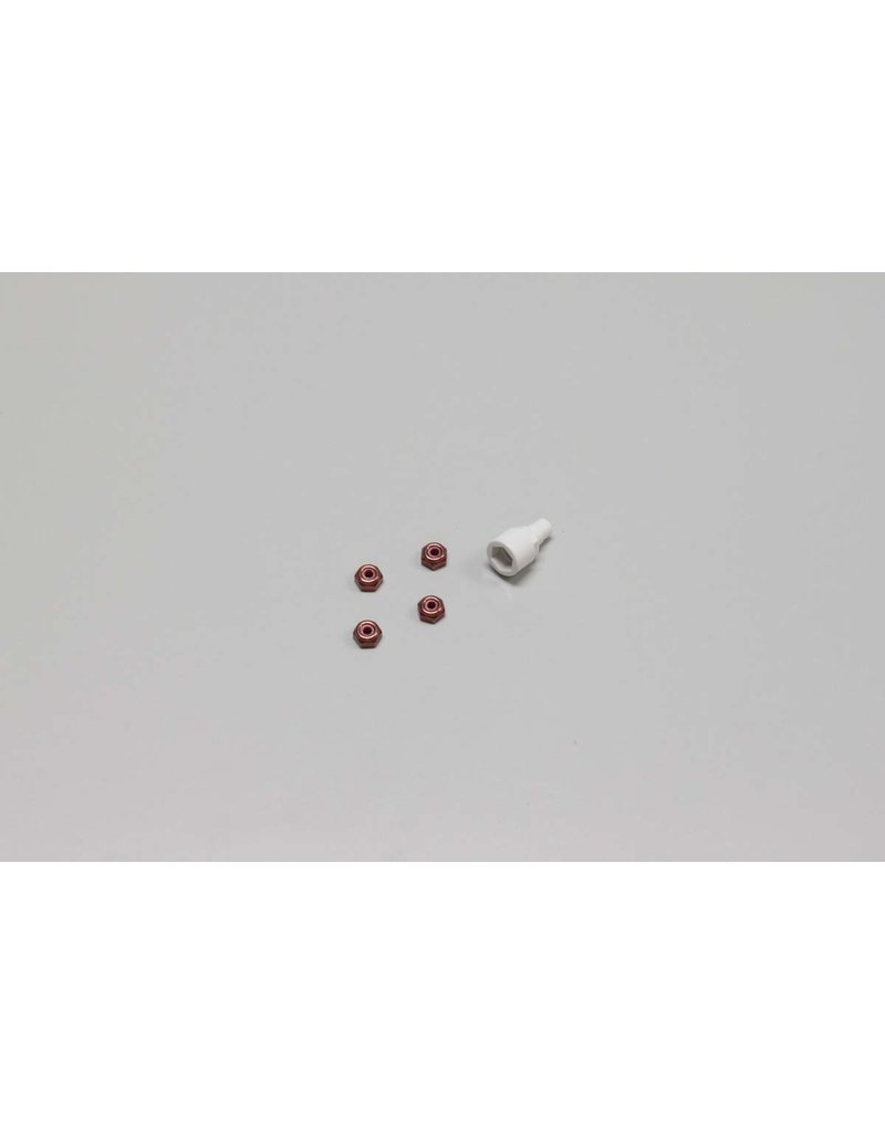 KYOSHO KYOMZW13R COLOR NYLON NUT RED ALUMINUM