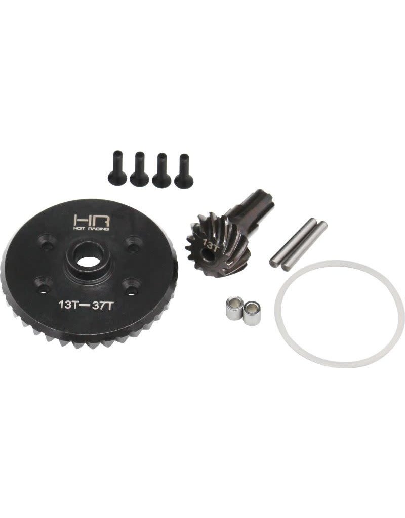 HOT RACING HRAATF9337 STEEL HELICAL DIFFERENTIAL RING & PINION GEAR FOR ARRMA 1/10 4X4 3S