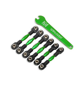 TRAXXAS TRA8341G TURNBUCKLES, ALUMINUM (GREEN-ANODIZED), CAMBER LINKS, 32MM (FRONT) (2)/ CAMBER LINKS, 28MM (REAR) (2)/ TOE LINKS, 34MM (2)/ ALUMINUM WRENCH
