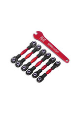 TRAXXAS TRA8341R TURNBUCKLES, ALUMINUM (RED-ANODIZED), CAMBER LINKS, 32MM (FRONT) (2)/ CAMBER LINKS, 28MM (REAR) (2)/ TOE LINKS, 34MM (2)/ ALUMINUM WRENCH