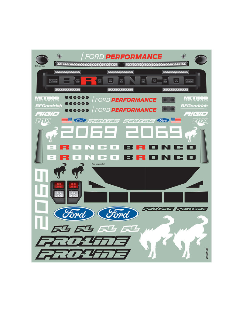 PROLINE RACING PRO358600 1/10 BRONCO R CLR BODY SC