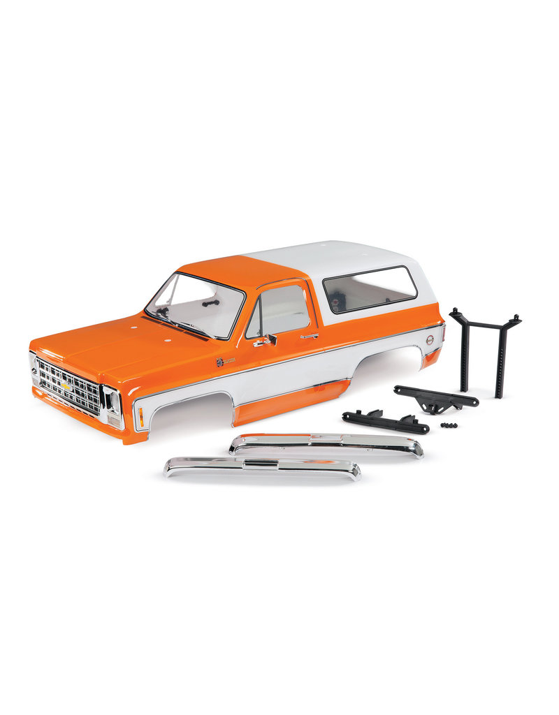 TRAXXAS TRA8130X BODY, CHEVROLET BLAZER (1979), COMPLETE (ORANGE) (INCLUDES GRILLE, SIDE MIRRORS, DOOR HANDLES, WINDSHIELD WIPERS, FRONT & REAR BUMPERS, DECALS)