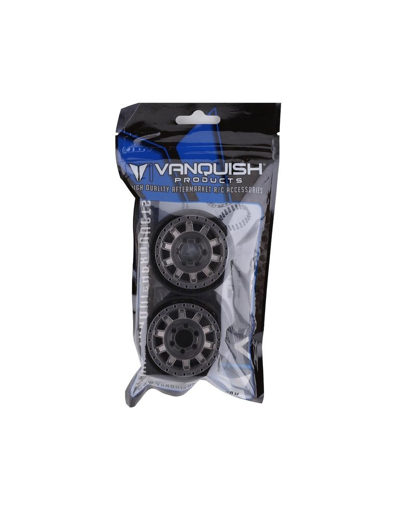 VANQUISH VPS07782 KMC 1.9 KM236 TANK ALUMINUM BEADLOCK WHEELS: GRAY (2)