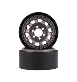 VANQUISH VPS07782 KMC 1.9 KM236 TANK ALUMINUM BEADLOCK WHEELS: GRAY (2)