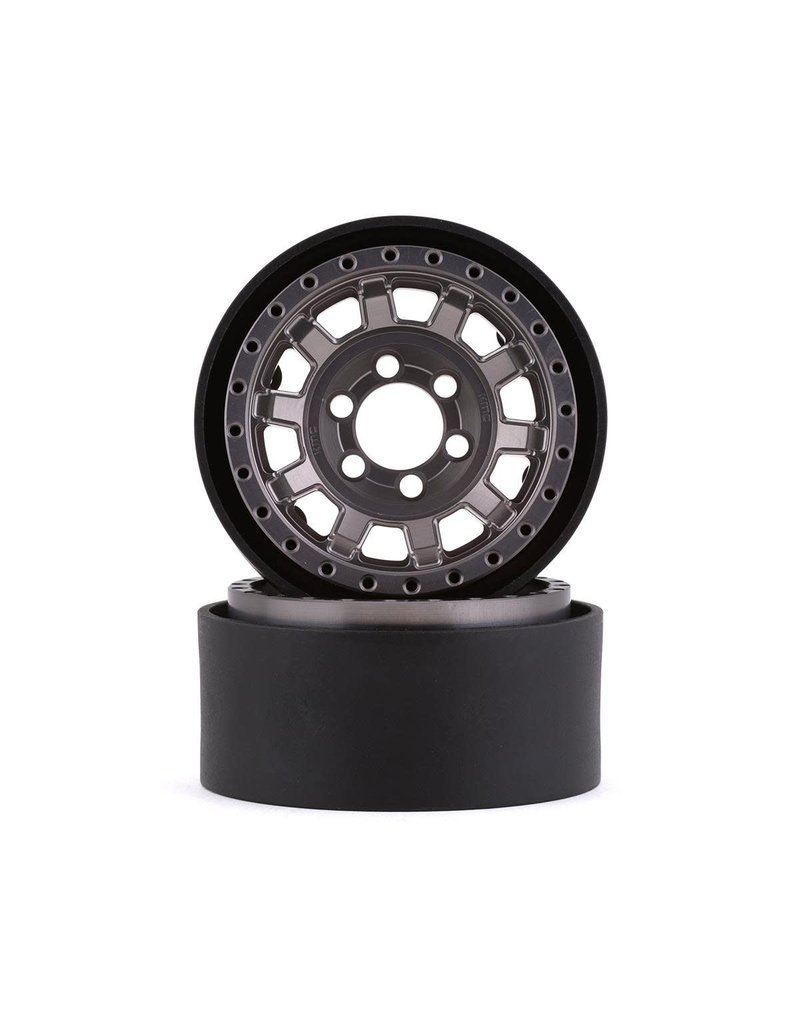 VANQUISH VPS07782 KMC 1.9 KM236 TANK ALUMINUM BEADLOCK WHEELS: GRAY (2)
