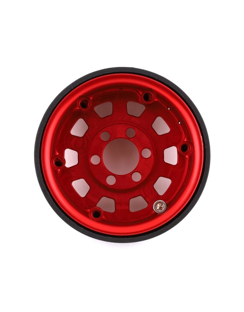 VANQUISH VPS07783 KMC 1.9 KM236 TANK ALUMINUM BEADLOCK WHEELS: RED (2)