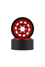 VANQUISH VPS07783 KMC 1.9 KM236 TANK ALUMINUM BEADLOCK WHEELS: RED (2)