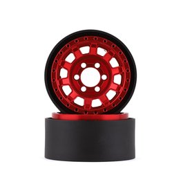 VANQUISH VPS07783 KMC 1.9 KM236 TANK ALUMINUM BEADLOCK WHEELS: RED (2)