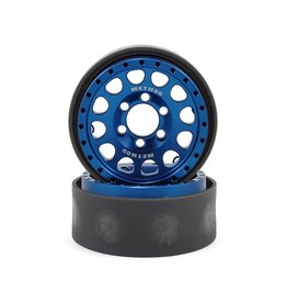 VANQUISH VPS07916 METHOD 105 1.9 ALUMINUM BEADLOCK WHEELS: BLUE/BLACK (2)