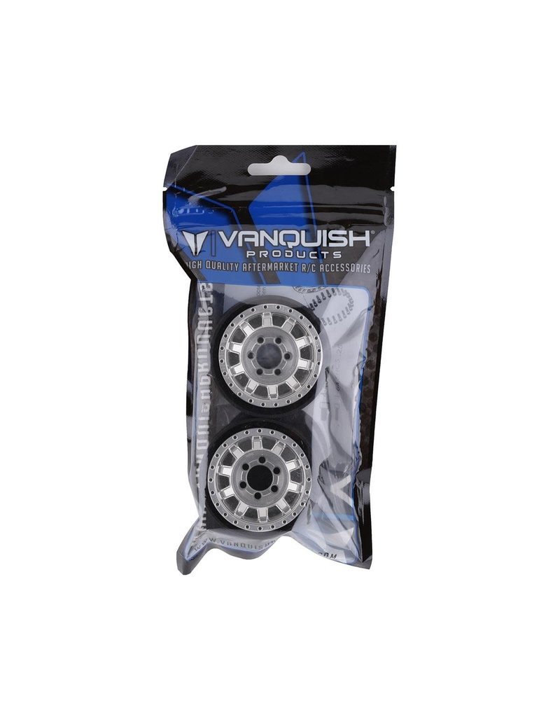 VANQUISH VPS07781 KMC 1.9 KM236 TANK ALUMINUM BEADLOCK WHEELS: CLEAR ANODIZED (2)