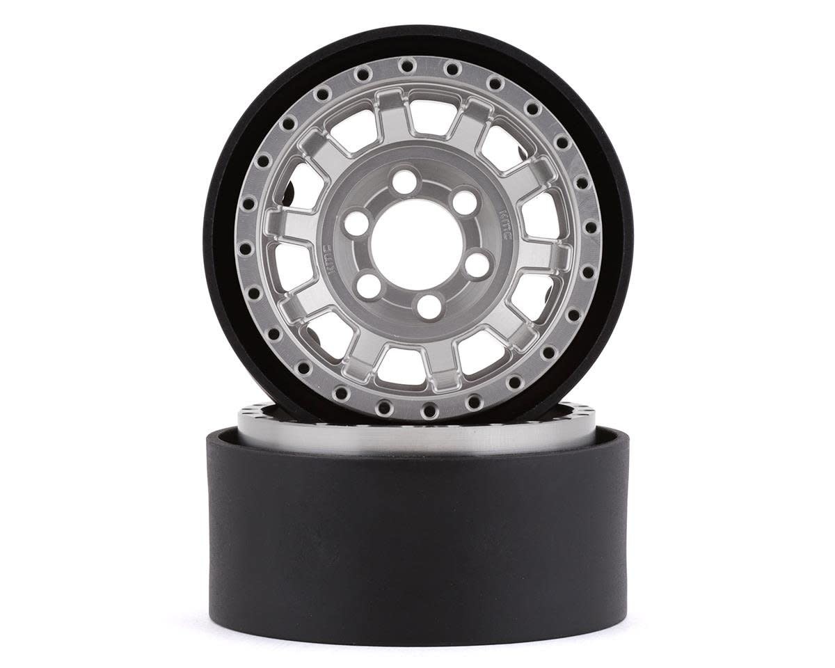 VPS07781 KMC 1.9 KM236 TANK ALUMINUM BEADLOCK WHEELS: CLEAR ANODIZED (2)