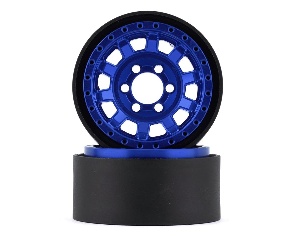 VPS07784 KMC 1.9 KM236 TANK ALUMINUM BEADLOCK WHEELS: BLUE (2)