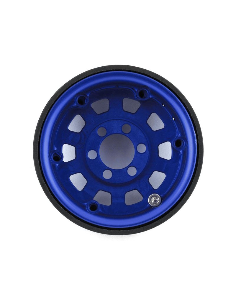VANQUISH VPS07784 KMC 1.9 KM236 TANK ALUMINUM BEADLOCK WHEELS: BLUE (2)