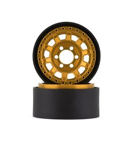 VANQUISH VPS07787 KMC 1.9 KM236 TANK ALUMINUM BEADLOCK WHEELS: GOLD (2)