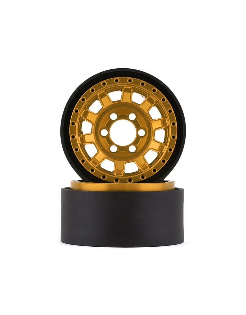 VANQUISH VPS07787 KMC 1.9 KM236 TANK ALUMINUM BEADLOCK WHEELS: GOLD (2)