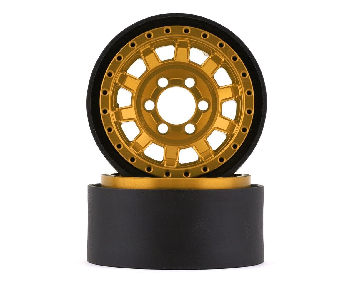 VPS07787 KMC 1.9 KM236 TANK ALUMINUM BEADLOCK WHEELS: GOLD (2)