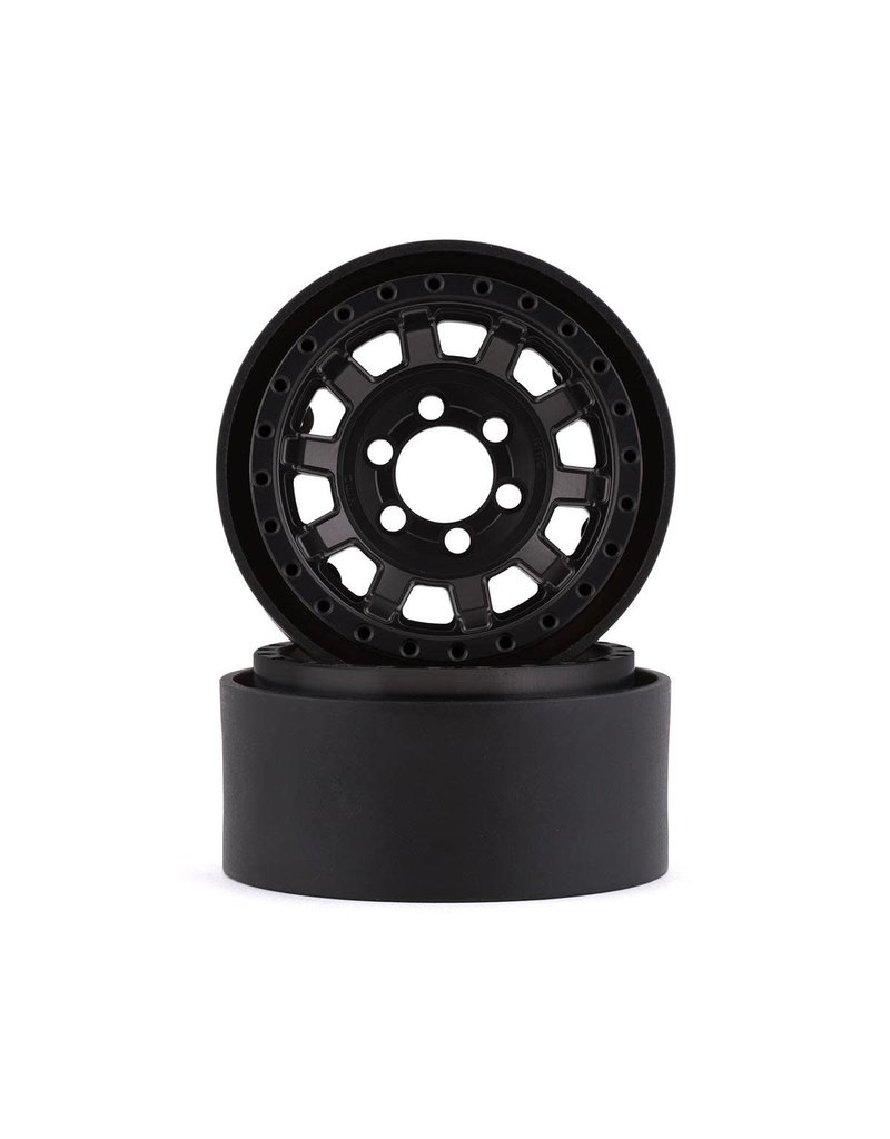 VANQUISH VPS07780 KMC 1.9 KM236 TANK ALUMINUM BEADLOCK WHEELS: BLACK (2)
