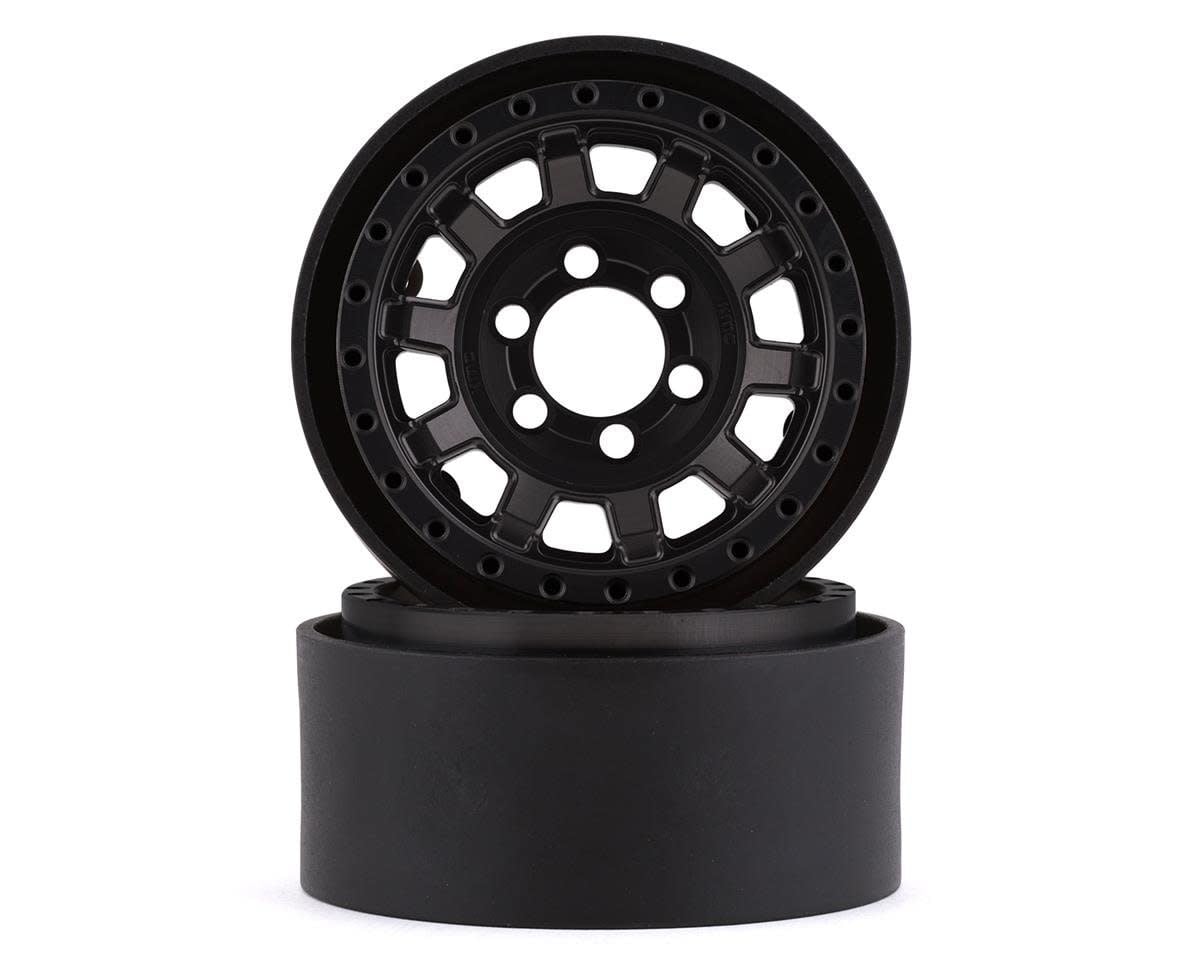 VPS07780 KMC 1.9 KM236 TANK ALUMINUM BEADLOCK WHEELS: BLACK (2)