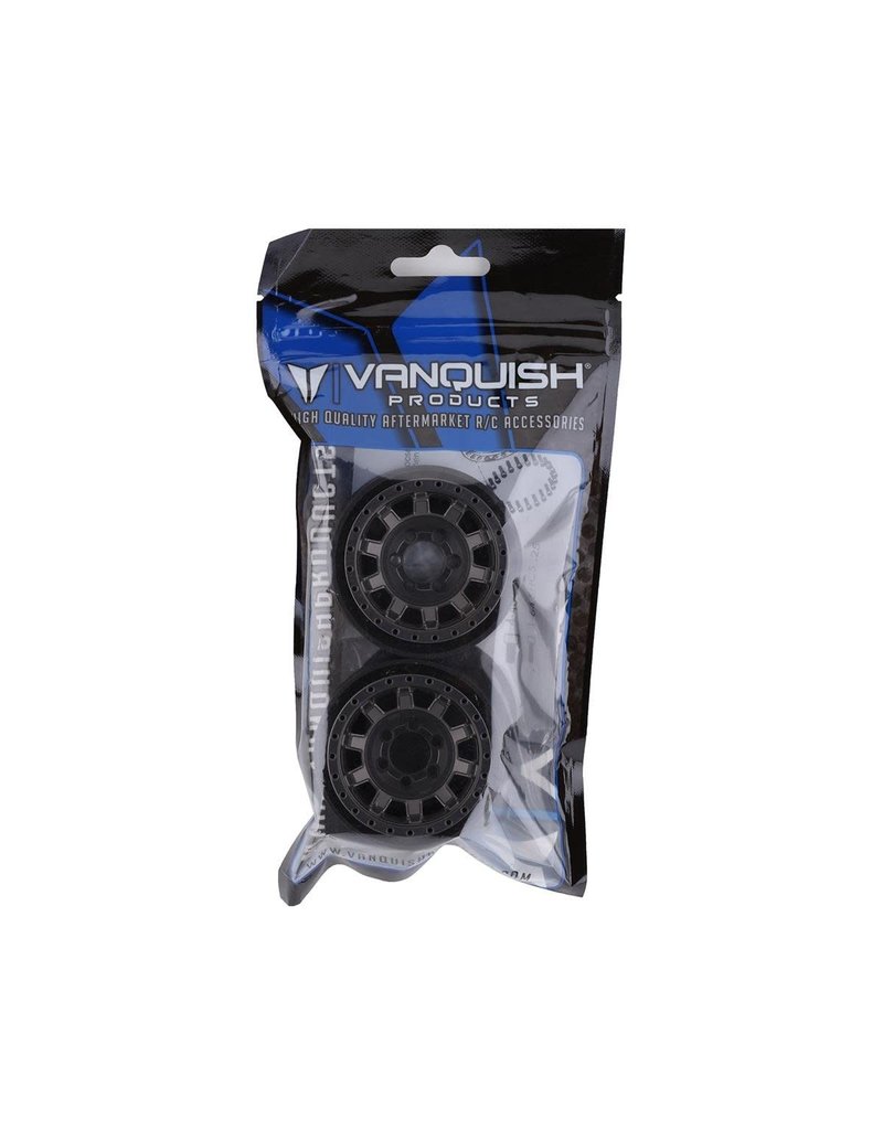 VANQUISH VPS07780 KMC 1.9 KM236 TANK ALUMINUM BEADLOCK WHEELS: BLACK (2)