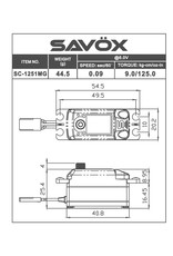 SAVOX SAVSC1251MG-BE BLACK EDITION LOW PROFILE DIGITAL SERVO .09/125 @ 6.0V