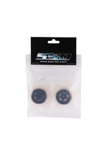 SSD RC SSD00503 1.0" ALUMINUM / BRASS 5-SLOT BEADLOCK WHEELS 24G: BLACK (2)