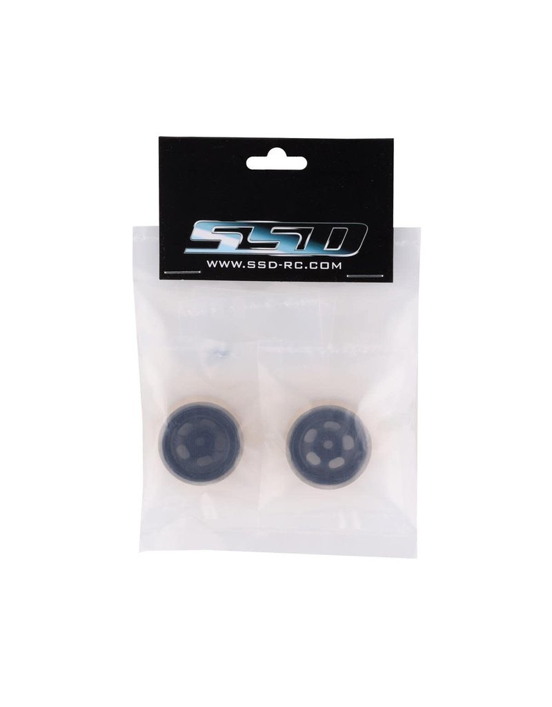 SSD RC SSD00503 1.0" ALUMINUM / BRASS 5-SLOT BEADLOCK WHEELS 24G: BLACK (2)