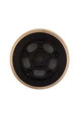 SSD RC SSD00503 1.0" ALUMINUM / BRASS 5-SLOT BEADLOCK WHEELS 24G: BLACK (2)