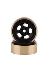 SSD RC SSD00503 1.0" ALUMINUM / BRASS 5-SLOT BEADLOCK WHEELS 24G: BLACK (2)