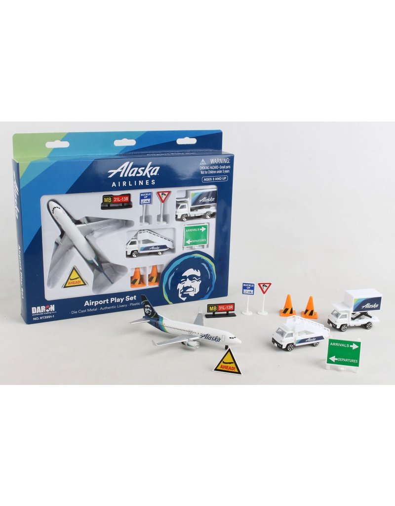 REALTOY RT3991-1 ALASKA AIRLINES AIRPORT PLAY SET NEW LIVERY