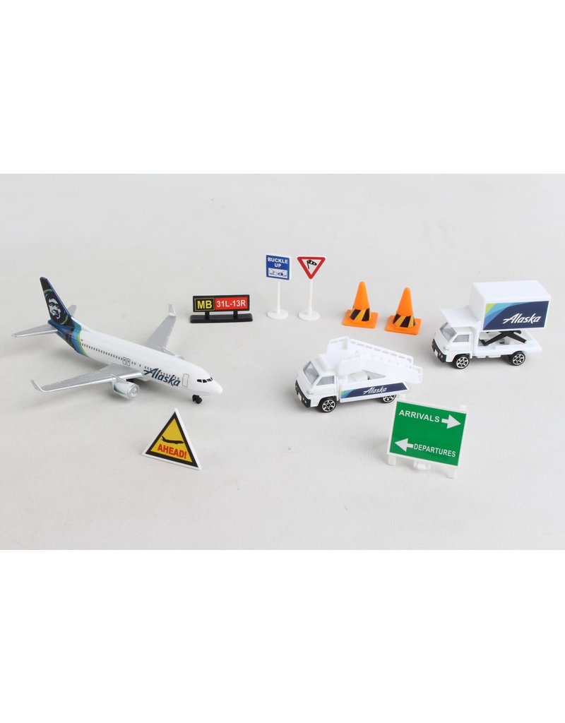 REALTOY RT3991-1 ALASKA AIRLINES AIRPORT PLAY SET NEW LIVERY