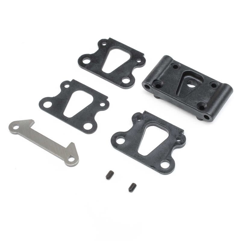 TLR234109 FRONT PIVOT W/BRACE & KICK SHIMS
