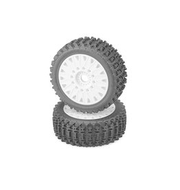 JCONCEPTS JCO3060-1097  MAGMA PRE-MOUNTED 1/8 BUGGY TIRES W/CHEETAH WHEEL (WHITE) (2) (YELLOW)